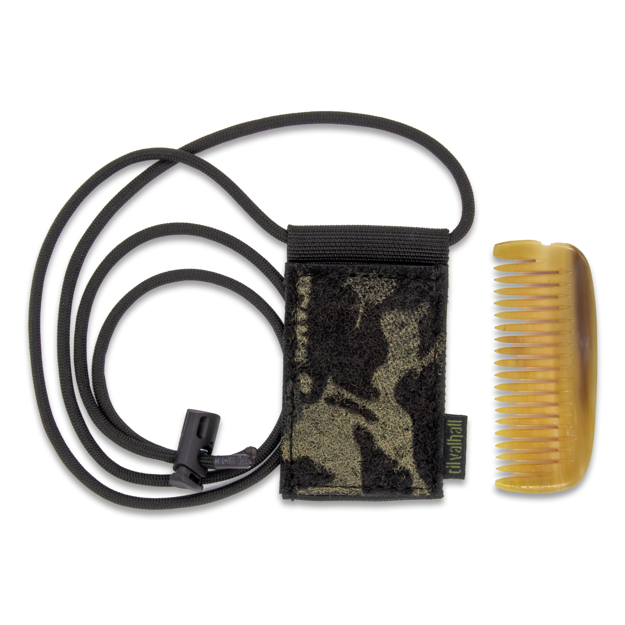 TVWG "MICRO-BEARD" & Taschenkamm, Horn, mittel, 8cm