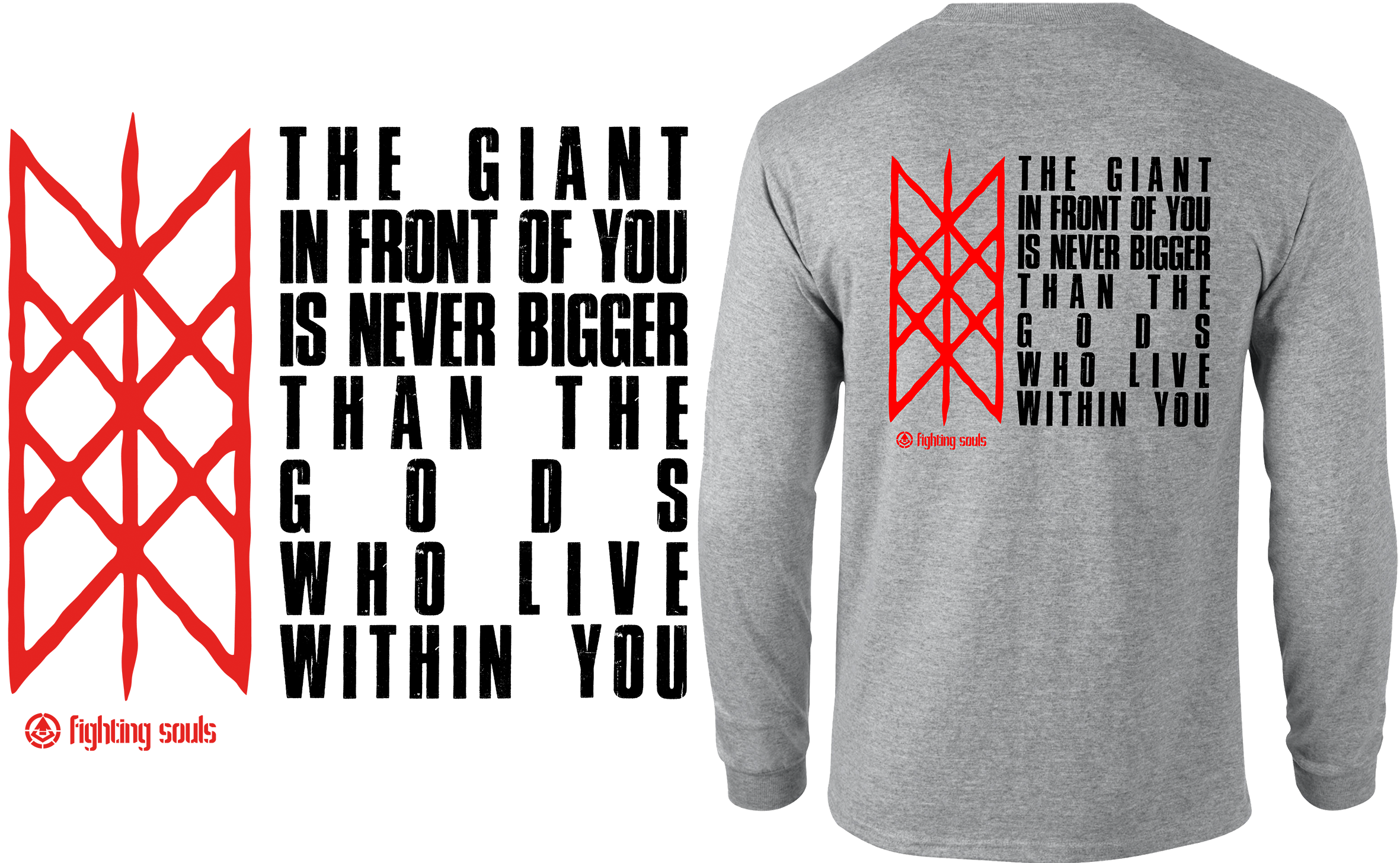 Longsleeve "GIANT & GODS" sportsgrey