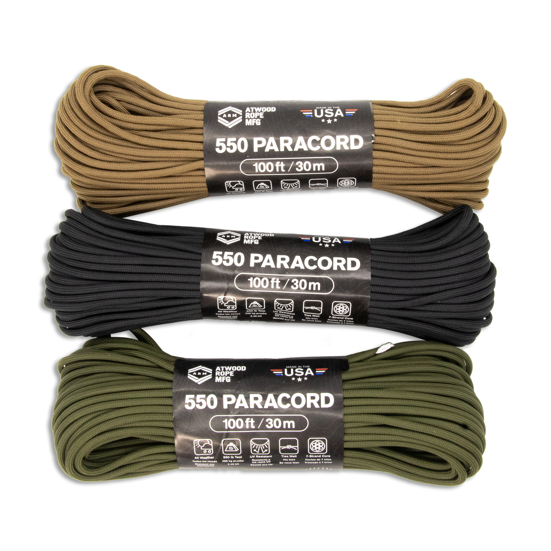 ARM 550 Paracord 4 mm - 30 m, oliv