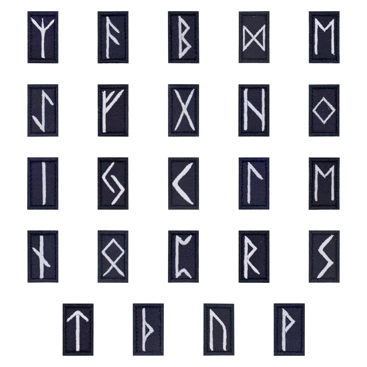 Runenpatch "fuþark", 22 x 35mm