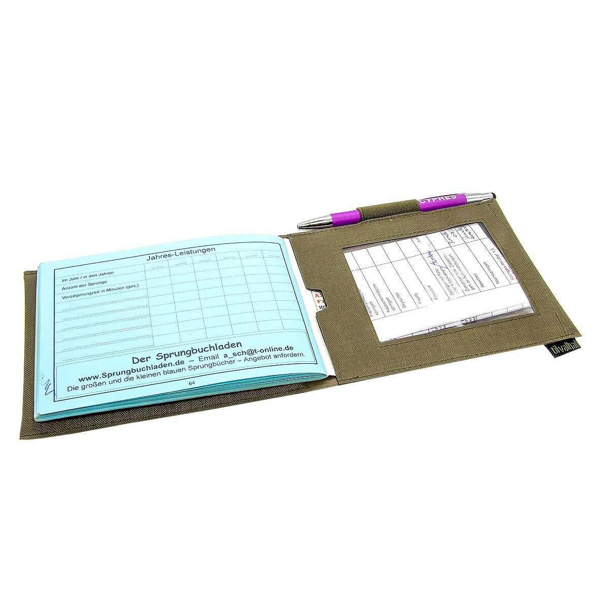 Sprungbuchhülle HOPPEBOK, steingrau-oliv